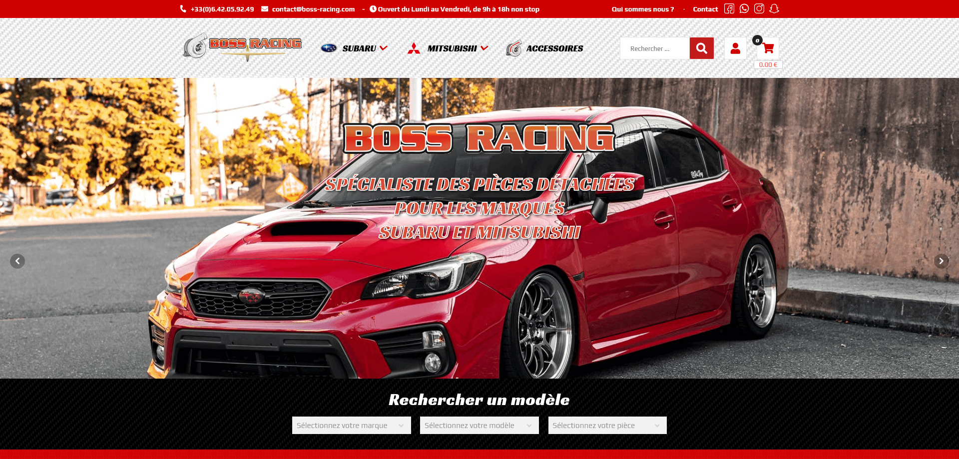 Visualisation du site BossRacing
