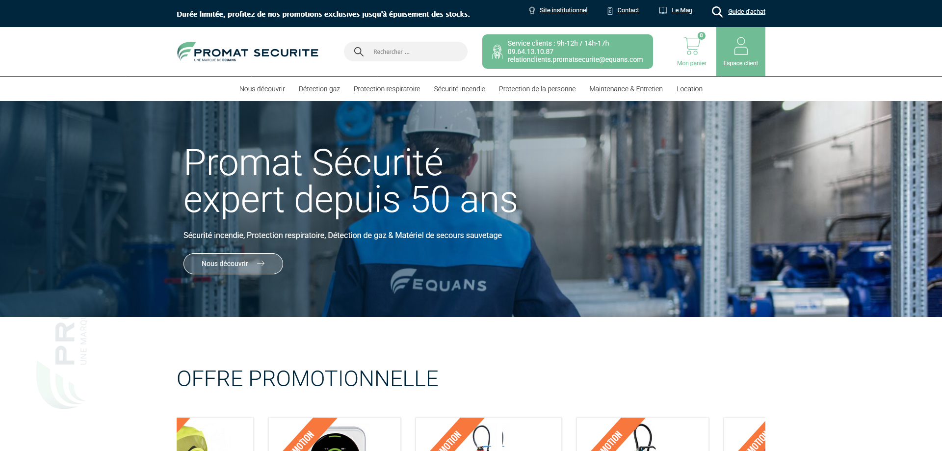 Visualisation du site Promat Securite